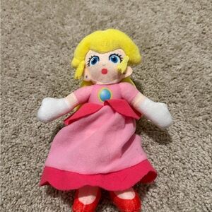 Princess Peach Super Mario Plush Doll - Pink and Yellow